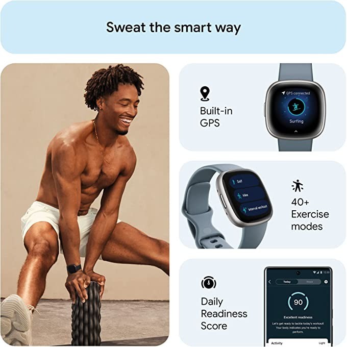 Fitbit Versa 4 Smart Watch Bui - Heart Rate Gps Watch review and price