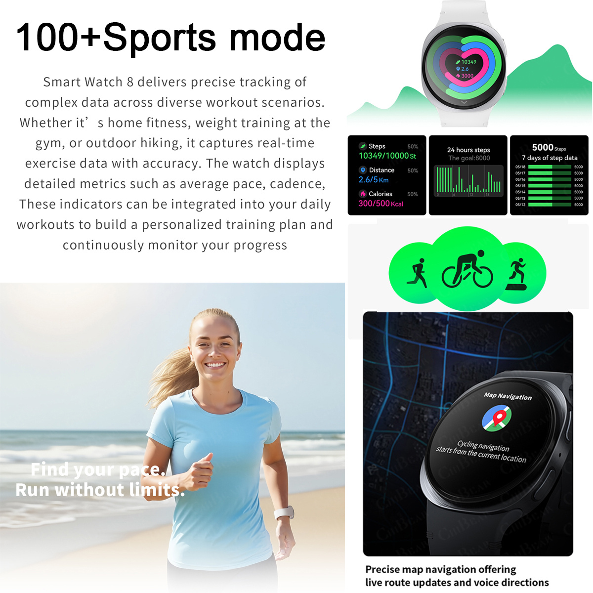 2026 New Watches 8 Mini GPS Tr - Heart Rate Gps Watch review and price