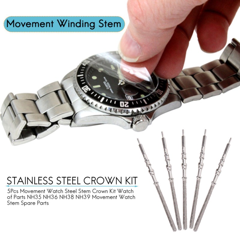 5Pcs Movement Watch Steel Stem - Watch Crown Stem review and price