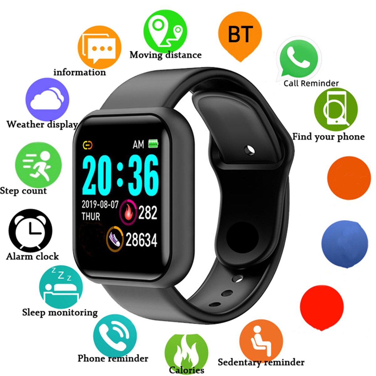 Men Smart Watches Color Screen - Watch Smart Y68 review and price