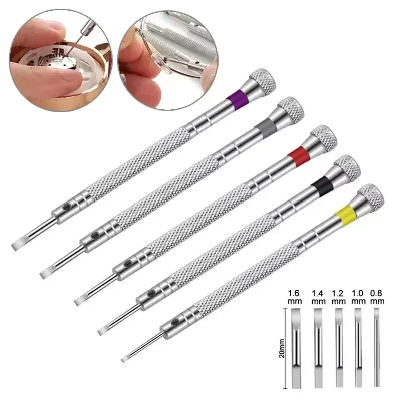5pcs/set 0.8-1.6mm Steel Screw - Watchmaker Screwdriver review and price
