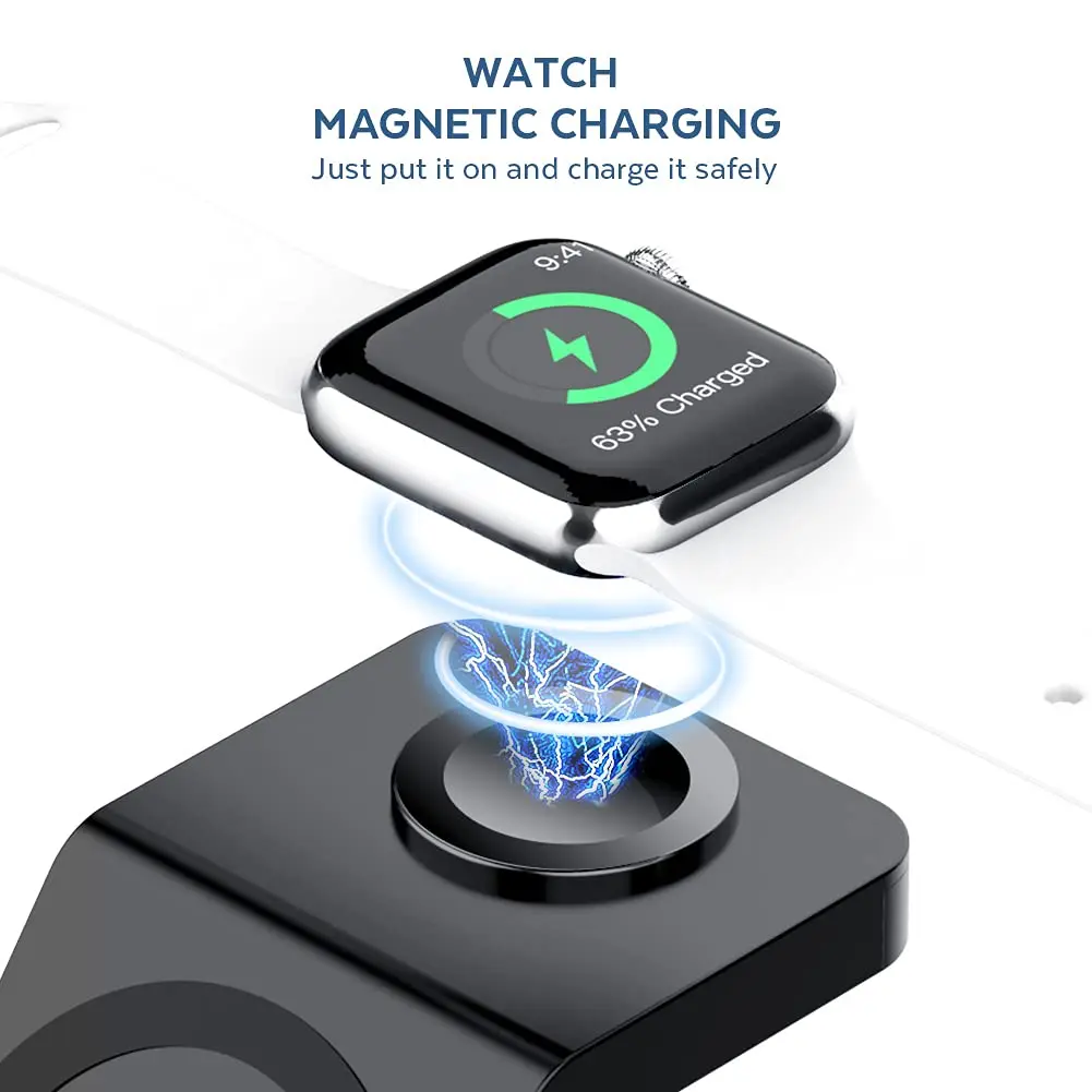 3 In 1 Wireless Charger Stand  - Iwatch Smartwatch review and price