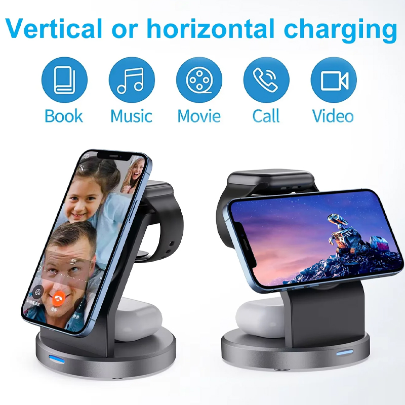 3 In 1 Wireless Charger Stand  - Iwatch Smartwatch review and price