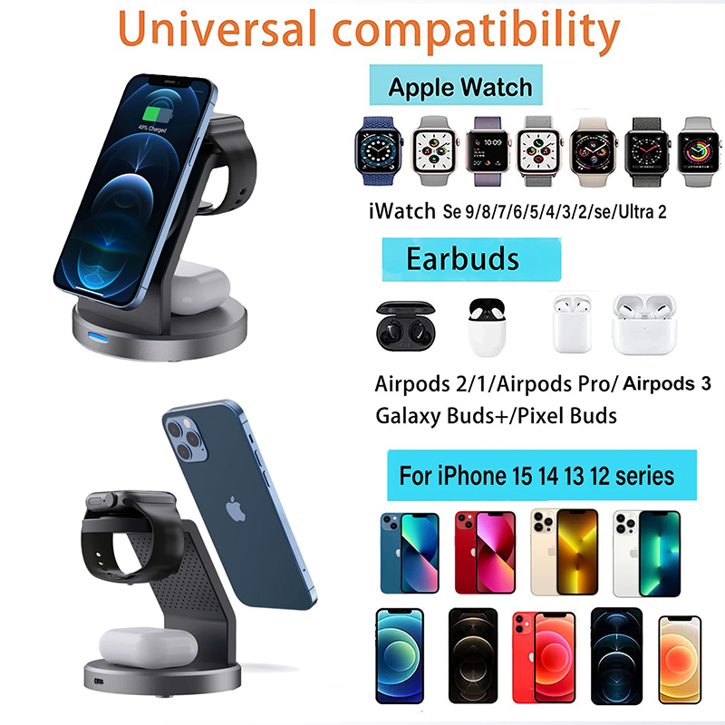 3 In 1 Wireless Charger Stand  - Iwatch Smartwatch review and price