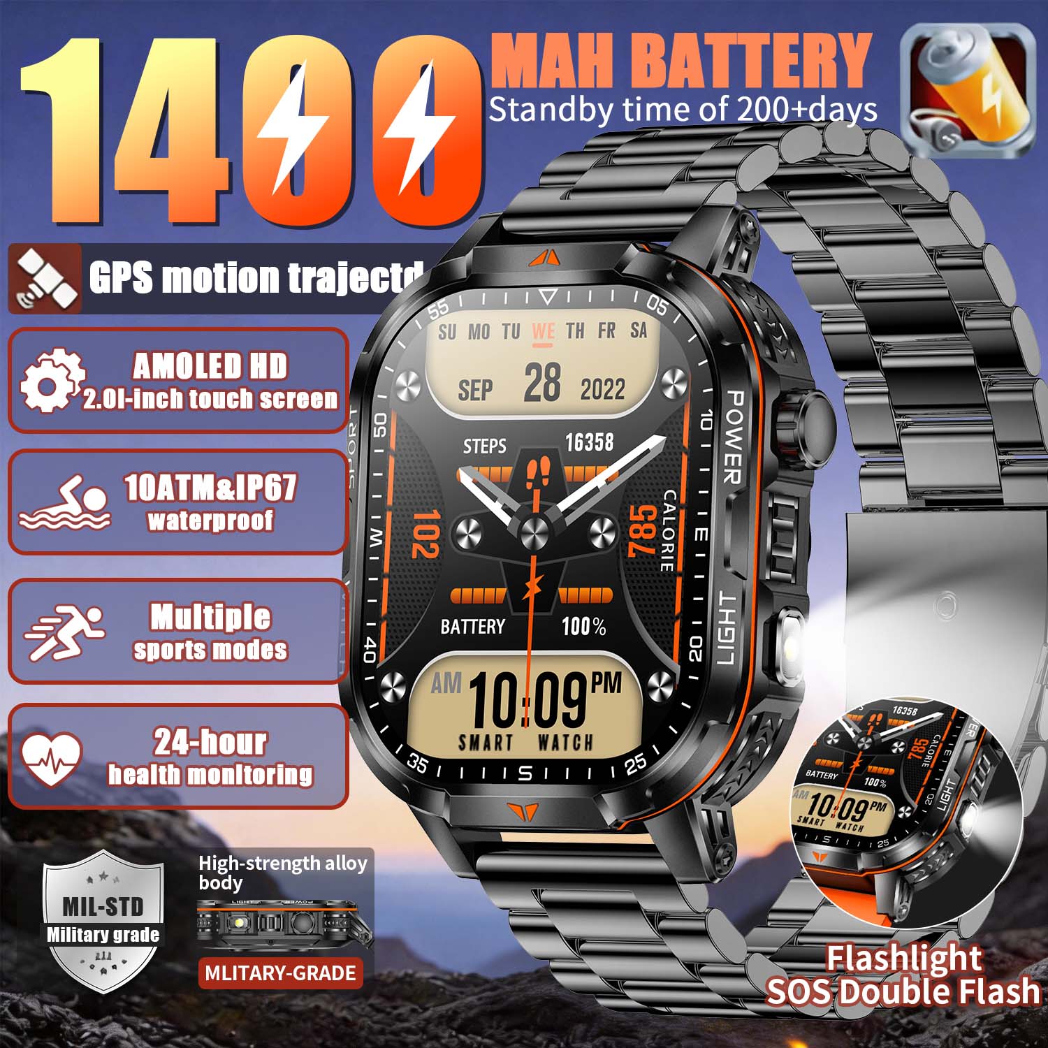 2026 New Military 1400mAh Batt - French Connection Watches Smartwatch App review and price