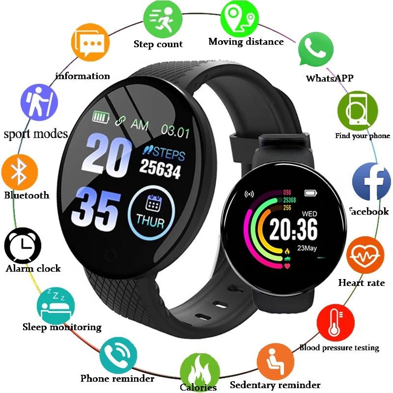 D18 Smart Watch Heart Rate Mon - Watch Smart Y68 review and price